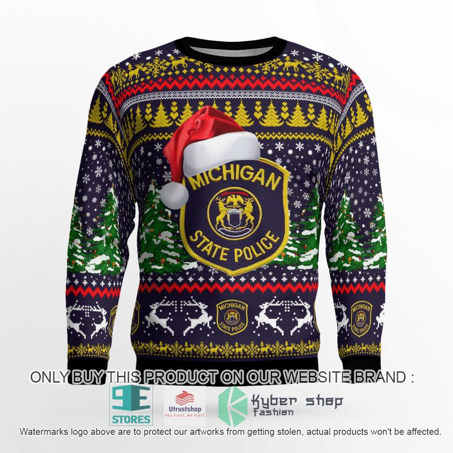 michigan state police christmas sweater 2 72027