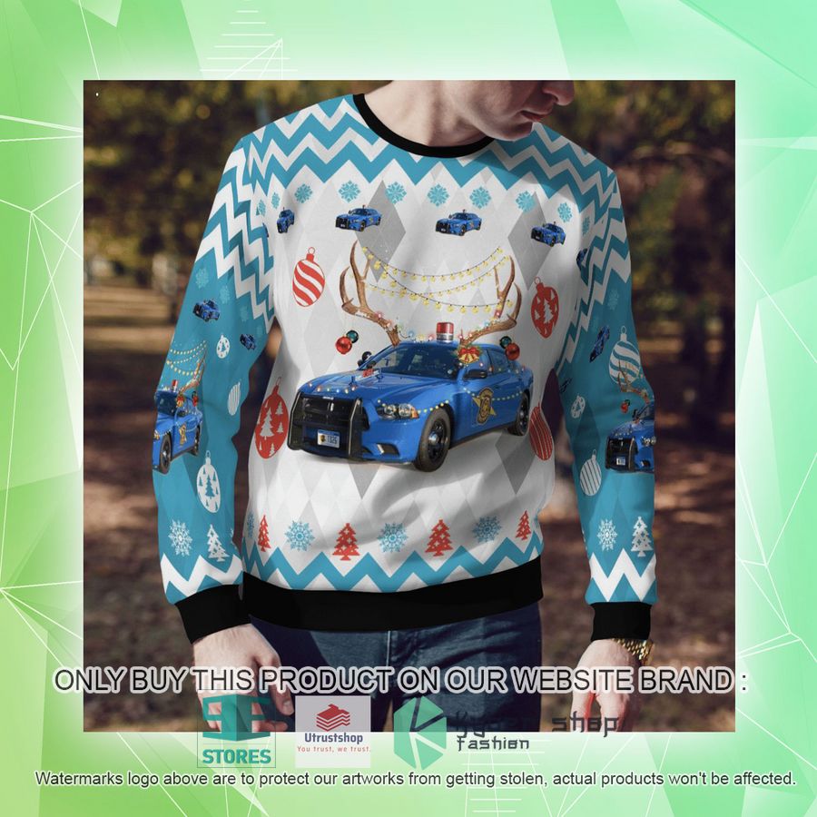 NEW Michigan State Police Dodge Charger Christmas Sweater 10 michigan state police dodge charger christmas sweater 10 77627