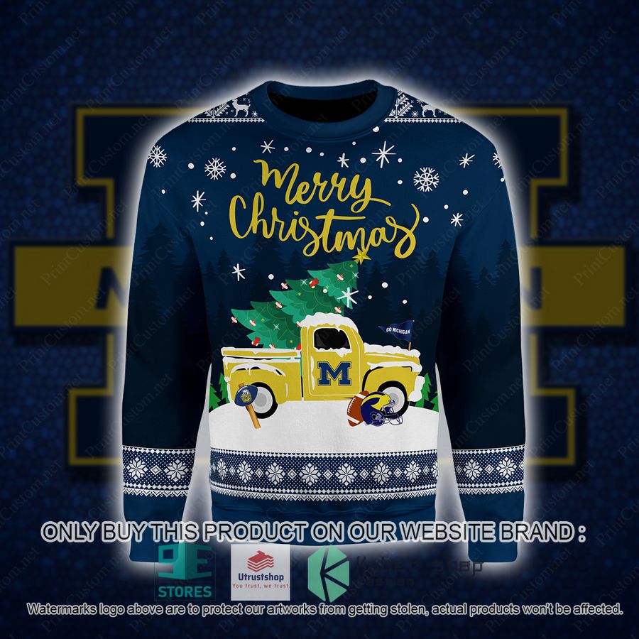 michigan wolverines merry christmas christmas ugly chrisrtmas sweater 1 52549