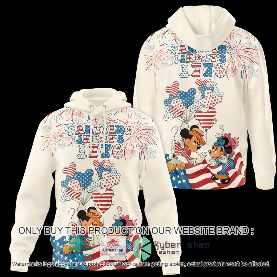 NEW Mickey Minnie United States Flag Partying Like It's 1776 Shirt, Hoodie 4 mickey minnie united states flag partying like its 1776 3d shirt hoodie 4 71549