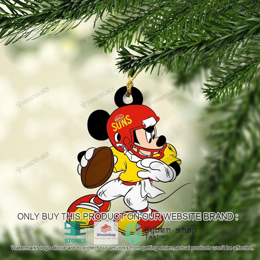 mickey mouse afl gold coast football club christmas ornament 1 18302