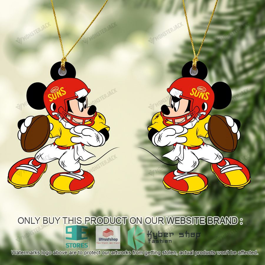 mickey mouse afl gold coast football club christmas ornament 2 84641