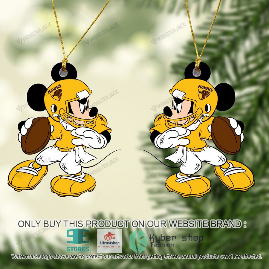 mickey mouse afl hawthorn football club christmas ornament 2 95584
