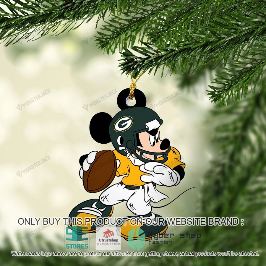 mickey mouse nfl green bay packers christmas ornament 1 54496