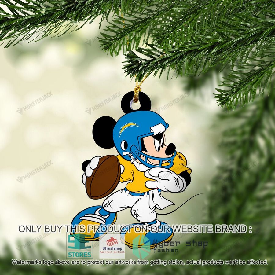 mickey mouse nfl los angeles chargers christmas ornament 1 2469