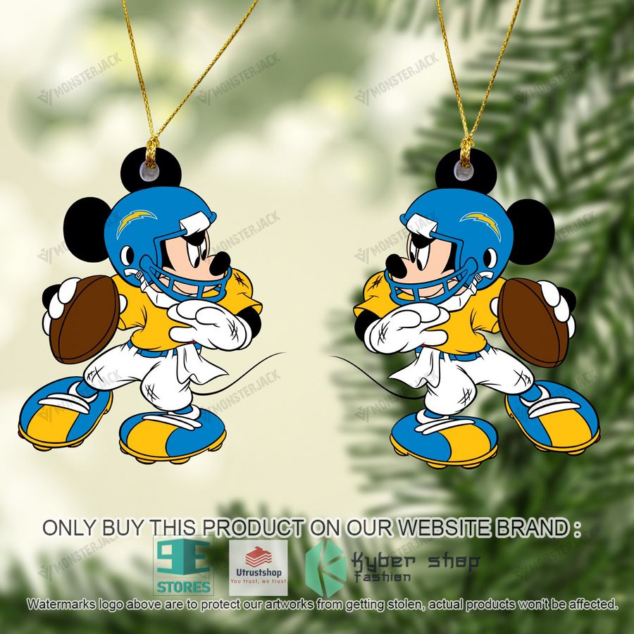 mickey mouse nfl los angeles chargers christmas ornament 2 80942