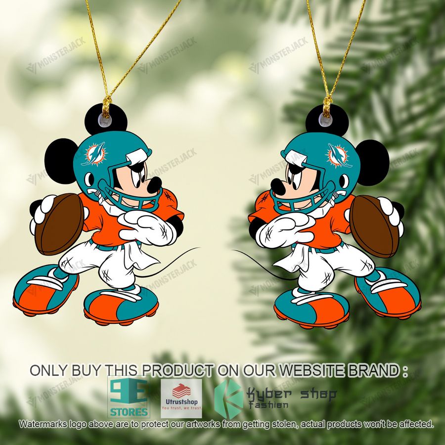 mickey mouse nfl miami dolphins christmas ornament 2 93934