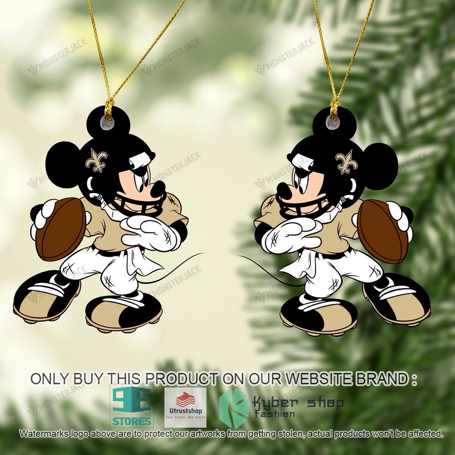 mickey mouse nfl new orleans saints christmas ornament 2 65712