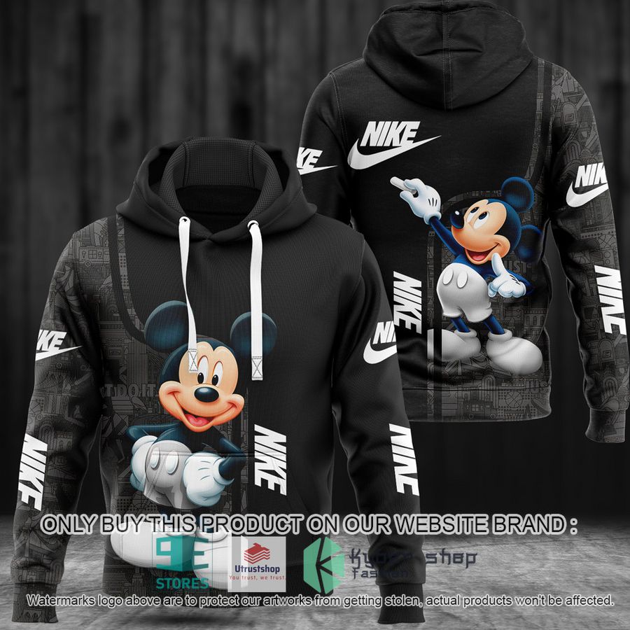 mickey mouse nike black 3d hoodie 1 49154
