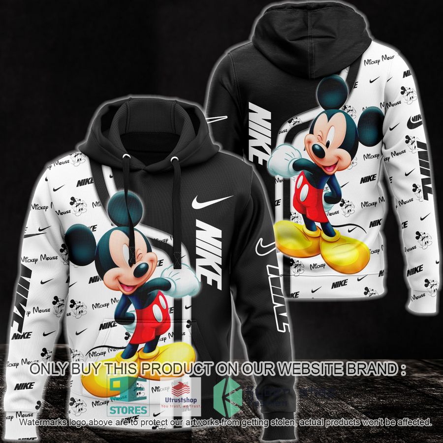 mickey mouse nike black white 3d hoodie 1 7880