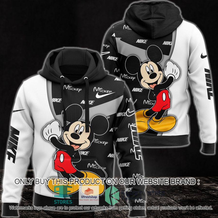 mickey mouse nike logo black white 3d hoodie 1 33670