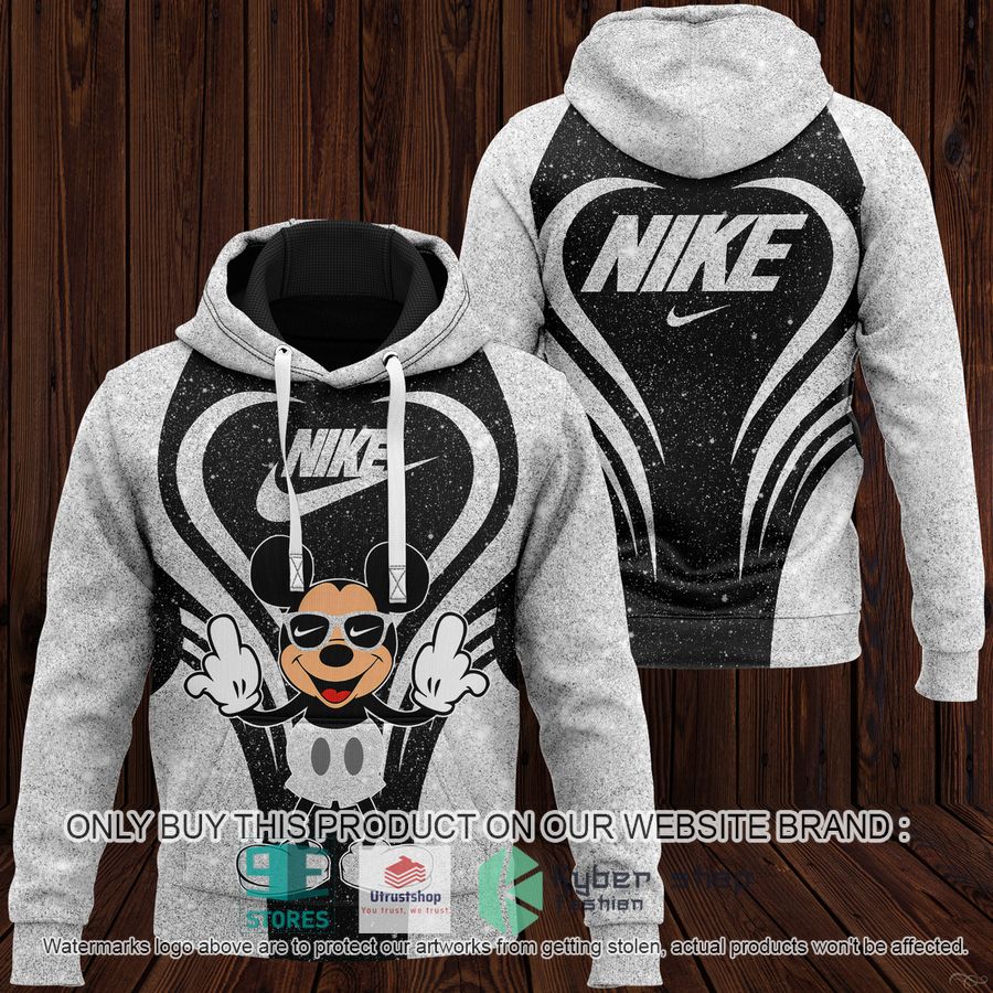 mickey mouse nike white black 3d hoodie 1 24529