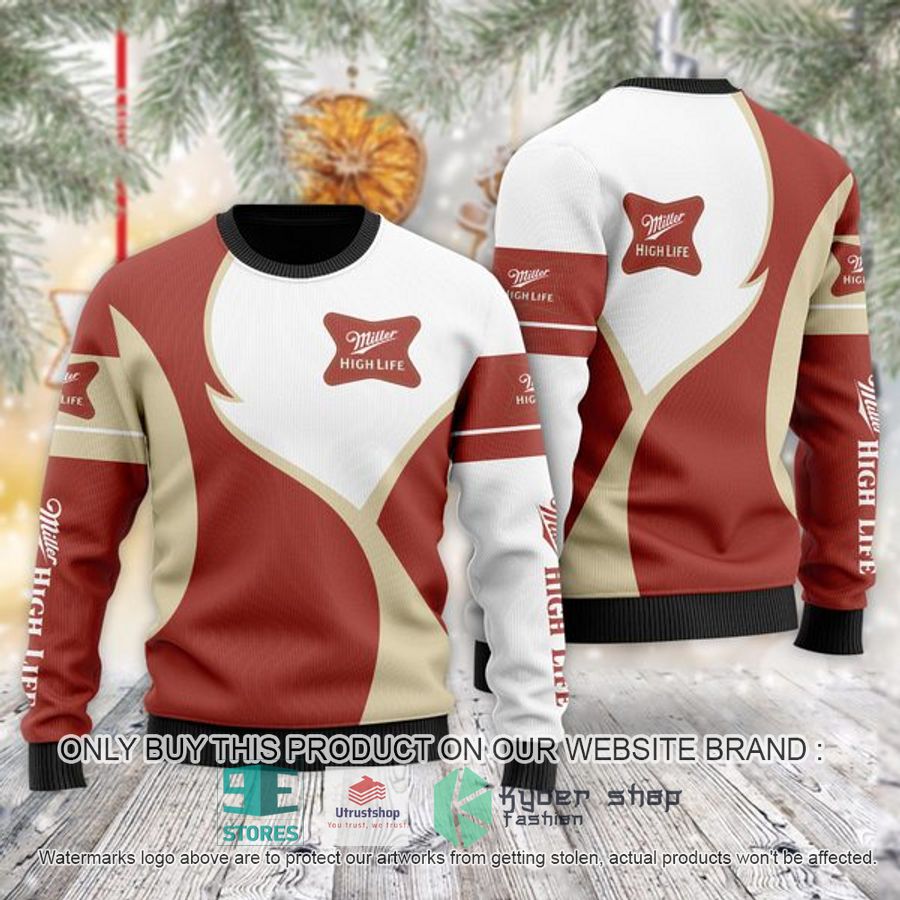 miller high life ugly christmas sweater 1 63855