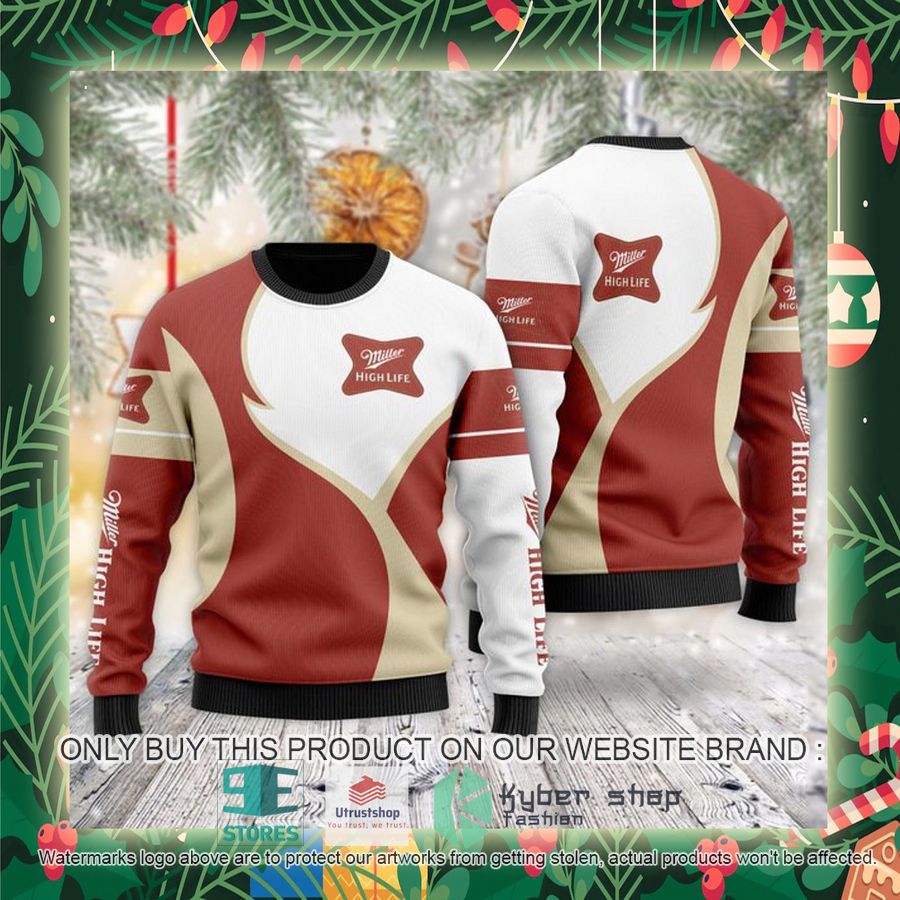 miller high life ugly christmas sweater 2 95056