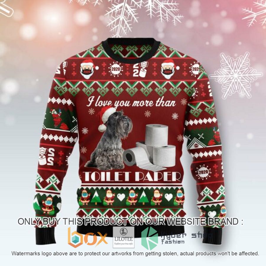 miniature schnauzer i love you more than toilet paper ugly christmas sweatshirt 1 71388