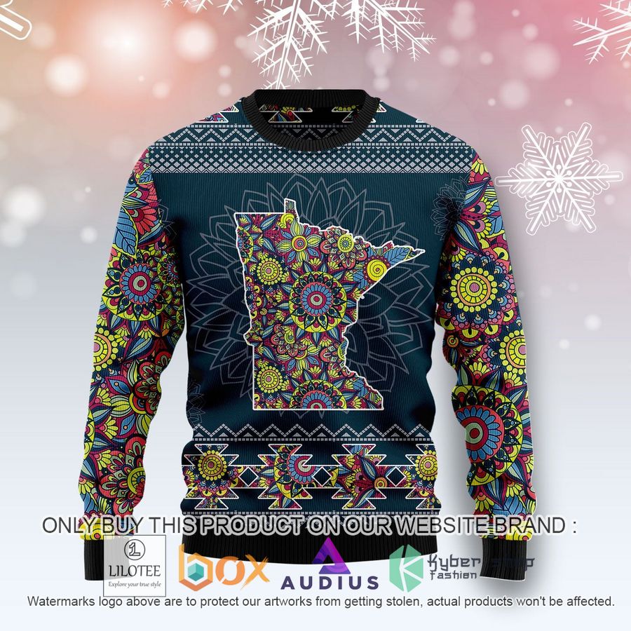 minnesota blue mandal ugly christmas sweater 1 17456