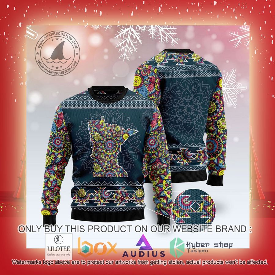 Minnesota Blue Mandal Ugly Christmas Sweater 9 minnesota blue mandal ugly christmas sweater 9 94475