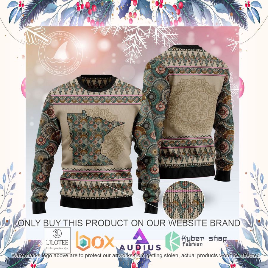 Minnesota Mandal Ugly Christmas Sweater 12 minnesota mandal ugly christmas sweater 12 80423