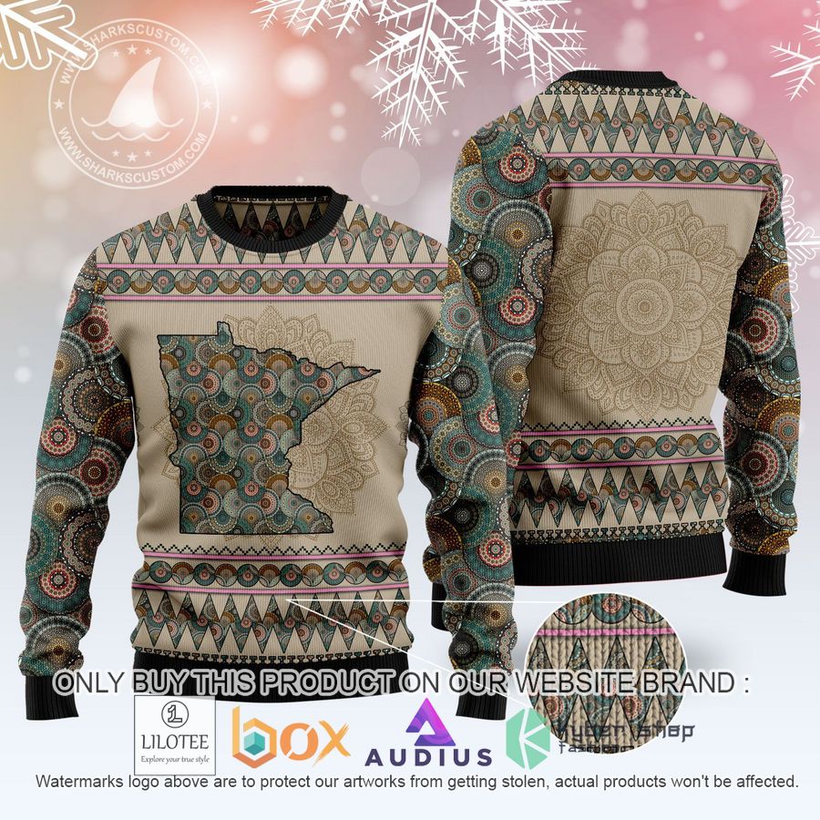 Minnesota Mandal Ugly Christmas Sweater 3 minnesota mandal ugly christmas sweater 3 94155