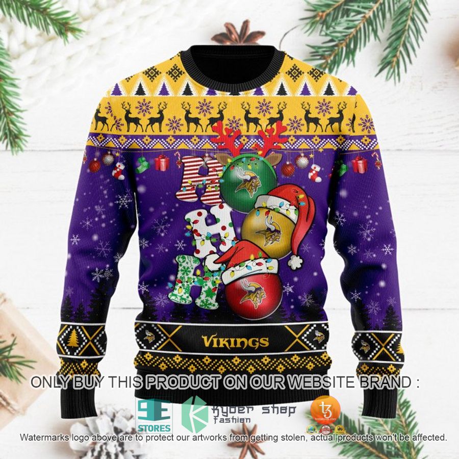 HOT Minnesota Vikings Christmas Decor NFL Sweater 8 minnesota vikings christmas decor nfl ugly christmas sweater 1 92655