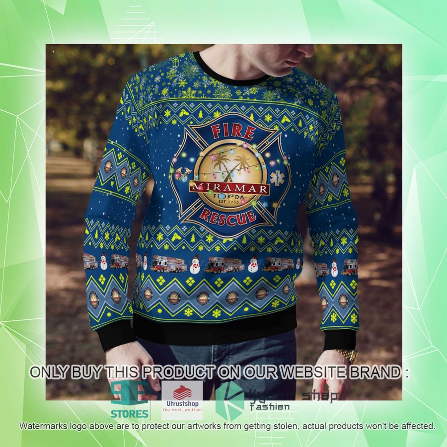 NEW Miramar Fire-Rescue Christmas Sweater 10 miramar fire rescue christmas sweater 10 92276