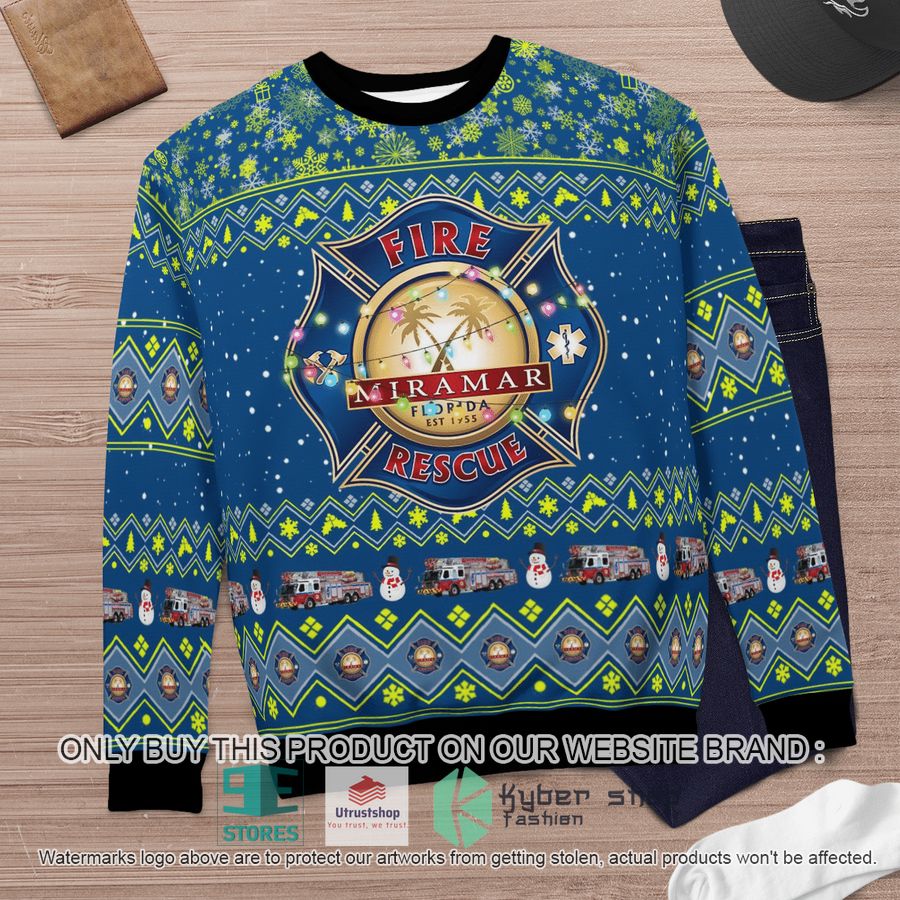 NEW Miramar Fire-Rescue Christmas Sweater 6 miramar fire rescue christmas sweater 6 40561