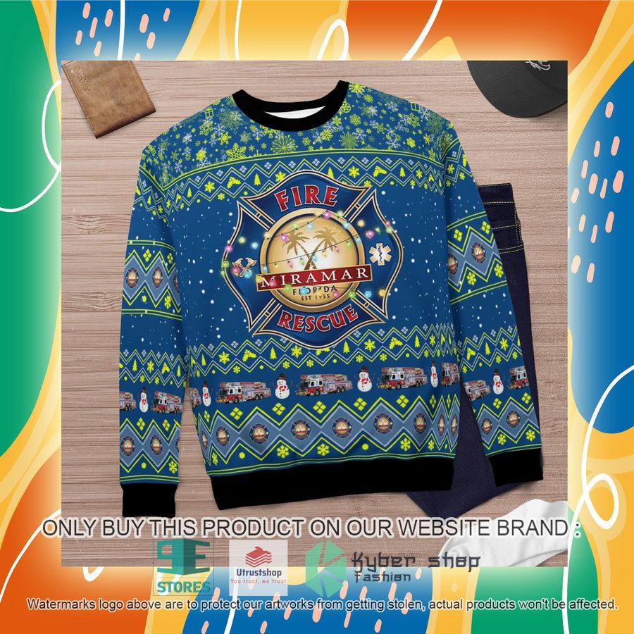 NEW Miramar Fire-Rescue Christmas Sweater 7 miramar fire rescue christmas sweater 7 62907