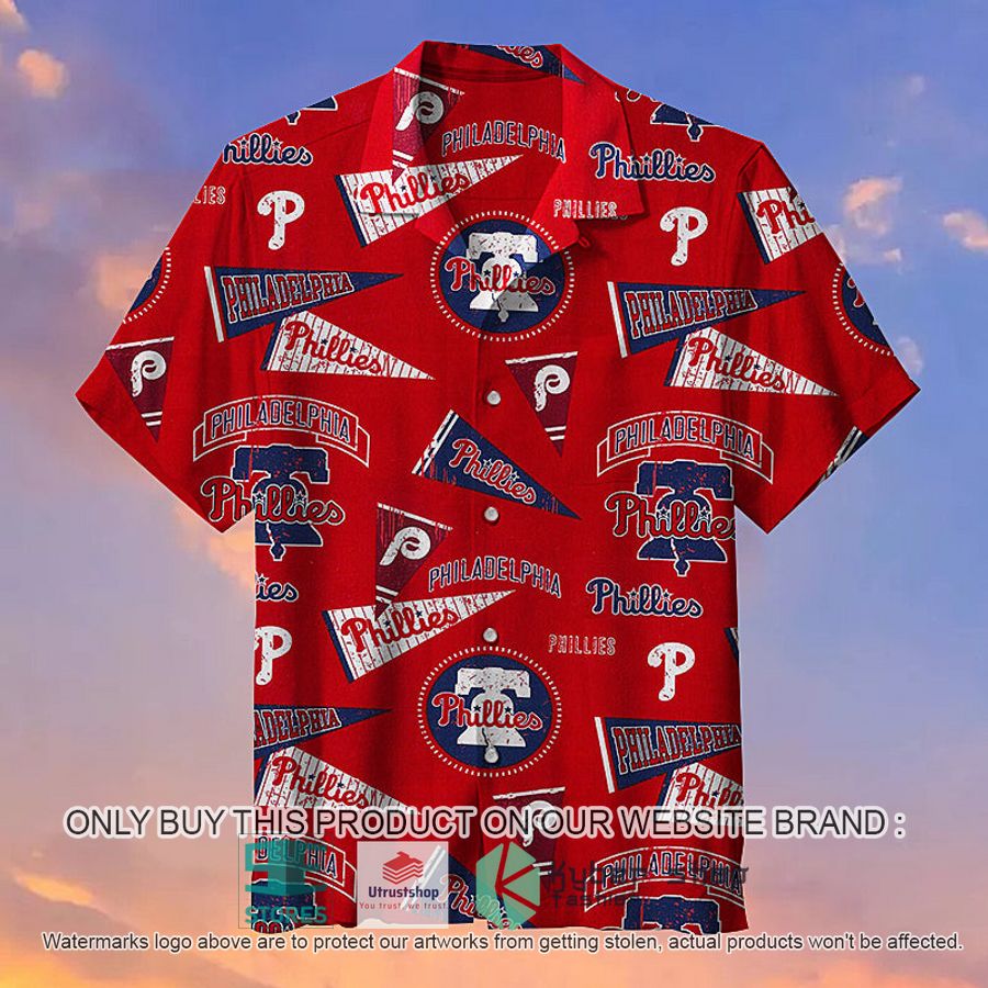mlb philadelphia phillies retro red hawaiian shirt 1 54637