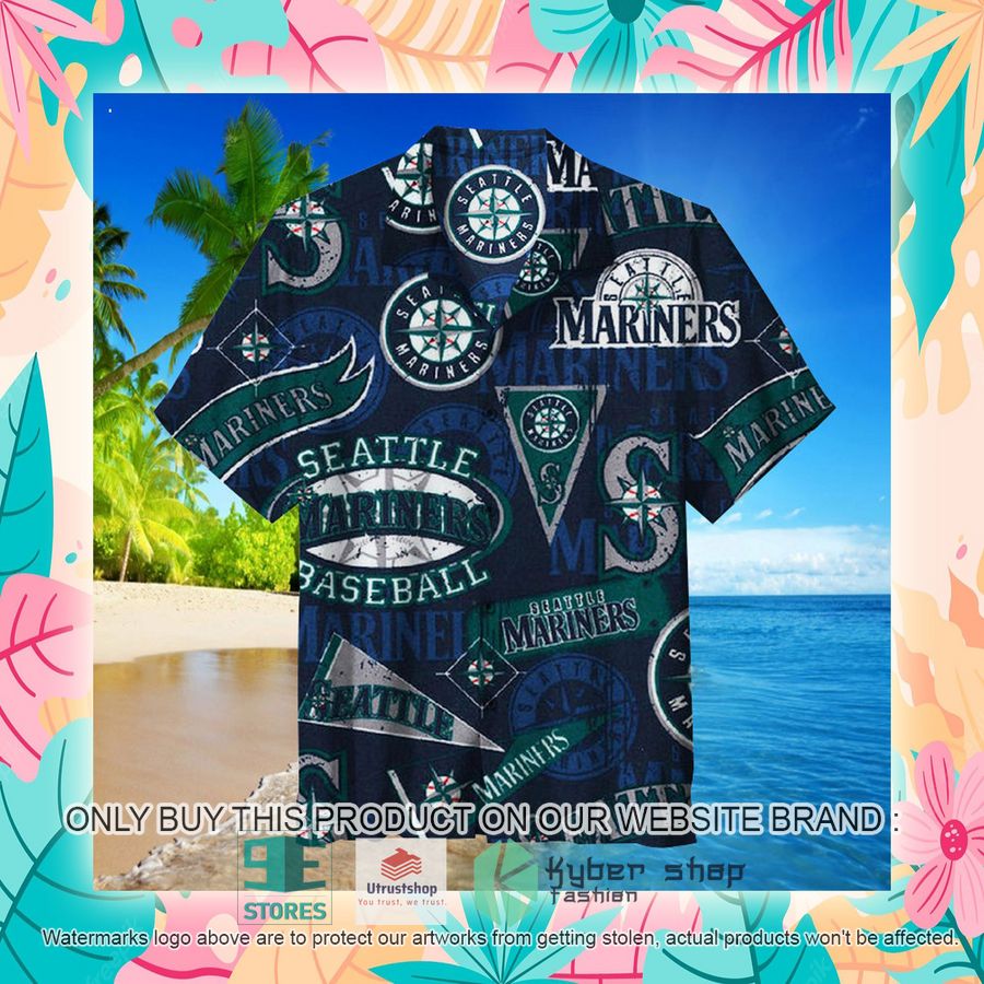 NEW MLB Seattle Mariners Logo Hawaii Shirt 4 mlb seattle mariners logo hawaiian shirt 4 75632