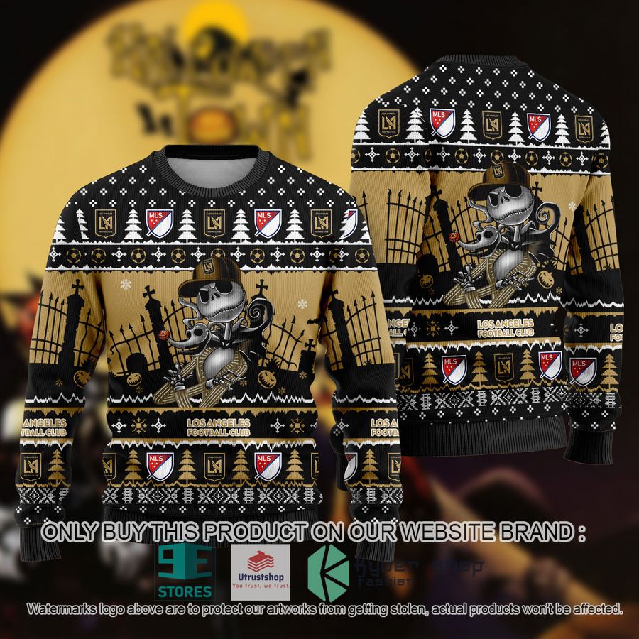 mls jack skellington los angeles fc ugly christmas sweater 1 5286