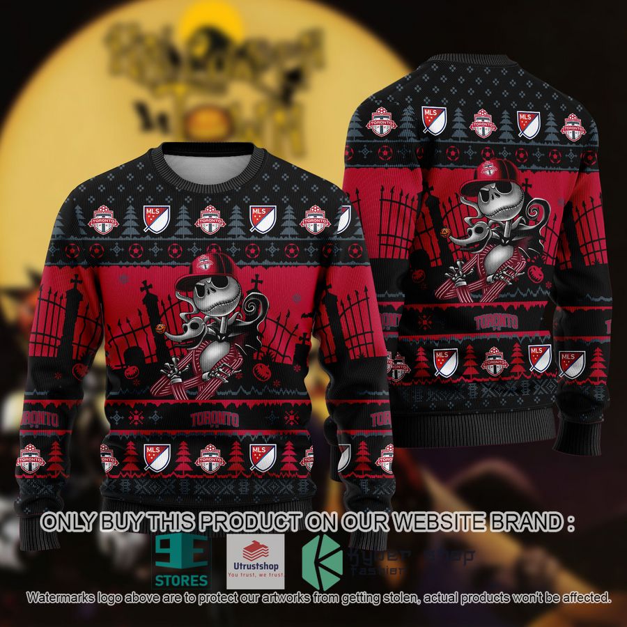NEW Jack Skellington Toronto FC Sweatshirt 9 mls jack skellington toronto fc ugly christmas sweater 1 72102