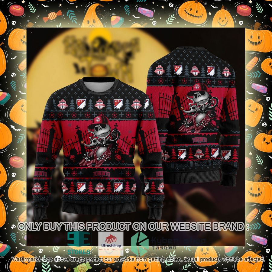 NEW Jack Skellington Toronto FC Sweatshirt 2 mls jack skellington toronto fc ugly christmas sweater 2 40210