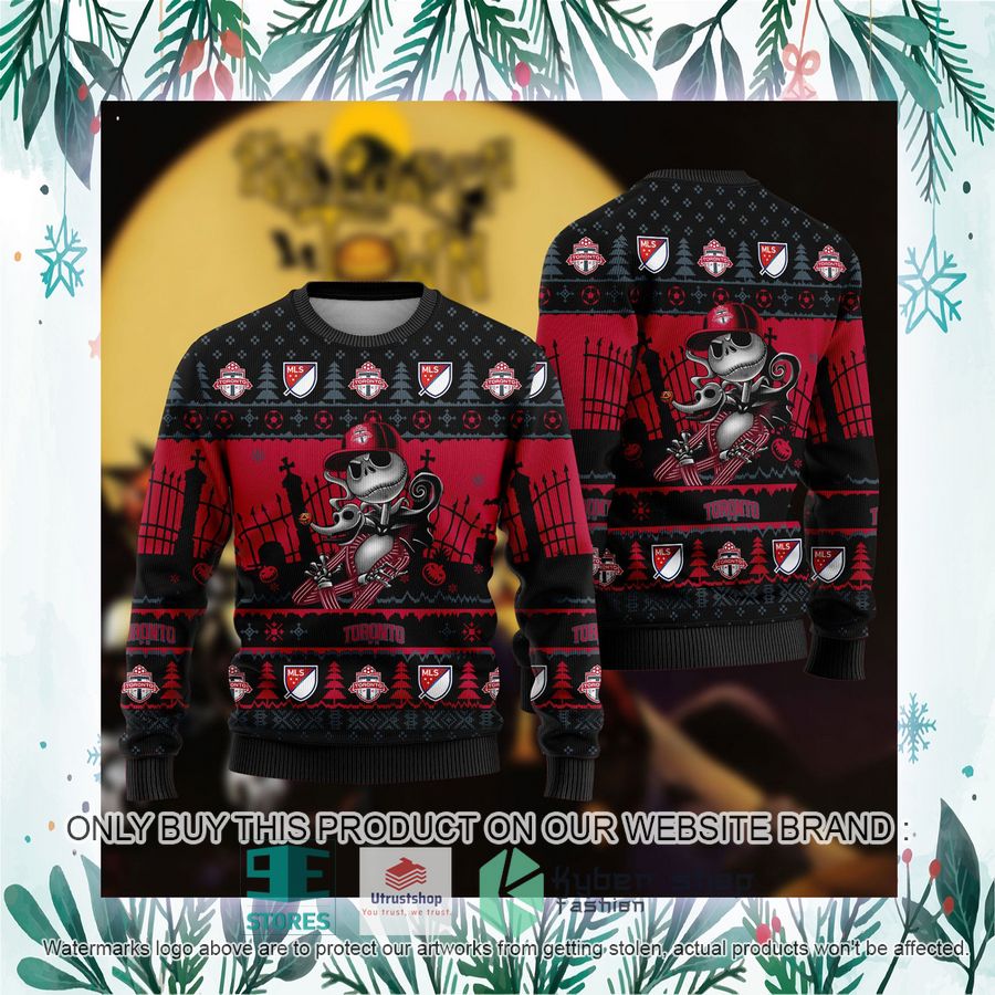 NEW Jack Skellington Toronto FC Sweatshirt 3 mls jack skellington toronto fc ugly christmas sweater 3 96023
