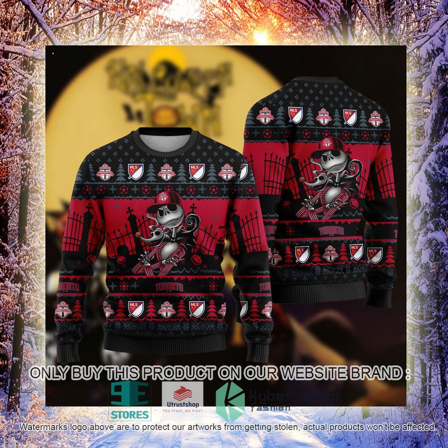 NEW Jack Skellington Toronto FC Sweatshirt 4 mls jack skellington toronto fc ugly christmas sweater 4 89749