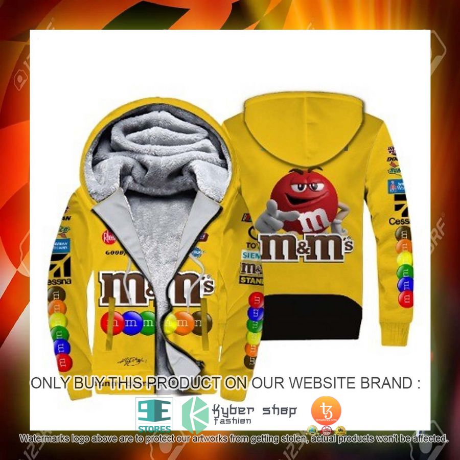 HOT M&M Kyle Busch Racing Fleece Zipper Hoodie 3 mm kyle busch racing fleece hoodie 3 28612