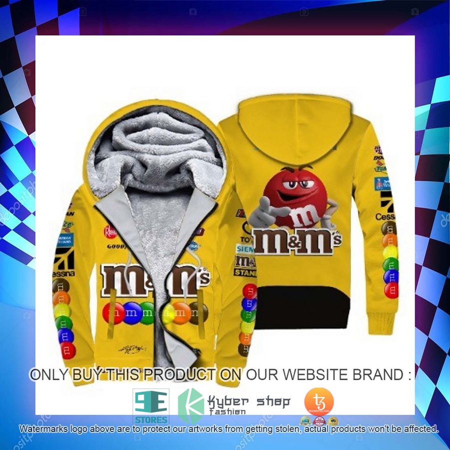 HOT M&M Kyle Busch Racing Fleece Zipper Hoodie 4 mm kyle busch racing fleece hoodie 4 46913