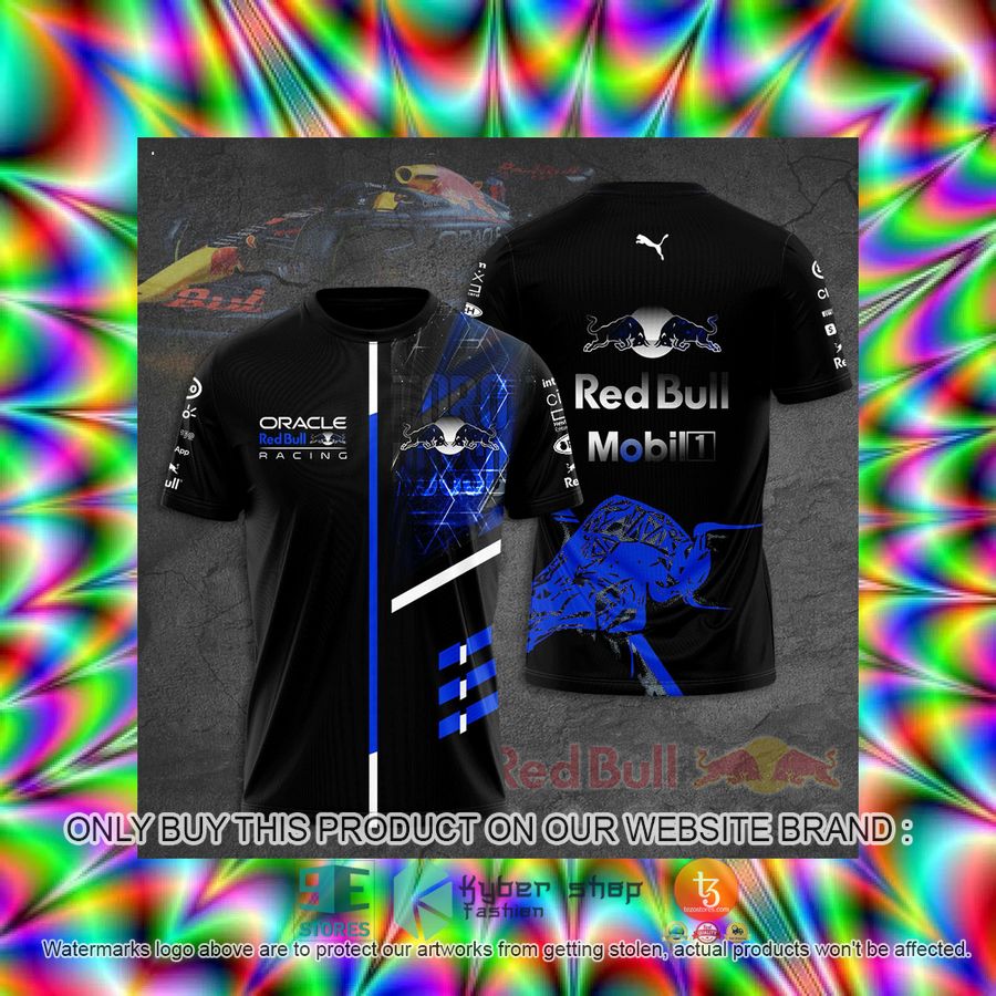 HOT Mobil 1 Oracal Red Bull Racing Black Blue 3D T-Shirt 3 mobil 1 oracal red bull racing black blue 3d t shirt 3 65164
