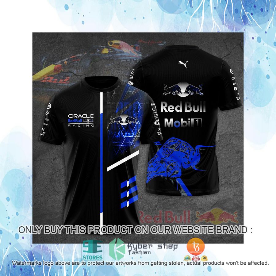 HOT Mobil 1 Oracal Red Bull Racing Black Blue 3D T-Shirt 4 mobil 1 oracal red bull racing black blue 3d t shirt 4 70995