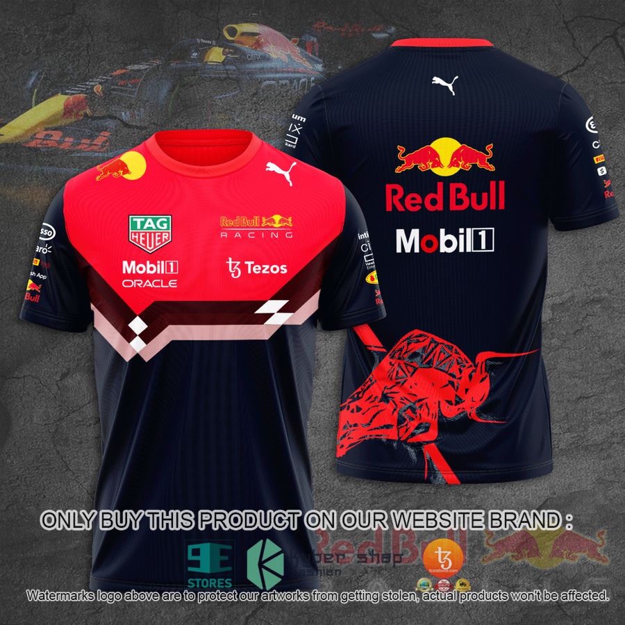mobil 1 oracal red bull racing tezos navy red 3d t shirt 1 68435