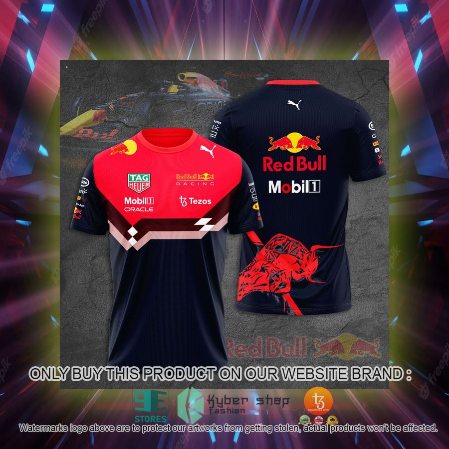 mobil 1 oracal red bull racing tezos navy red 3d t shirt 2 86784