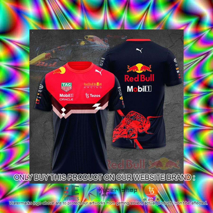 HOT Mobil 1 Oracal Red Bull Racing Tezos Navy Red 3D T-Shirt 3 mobil 1 oracal red bull racing tezos navy red 3d t shirt 3 20739