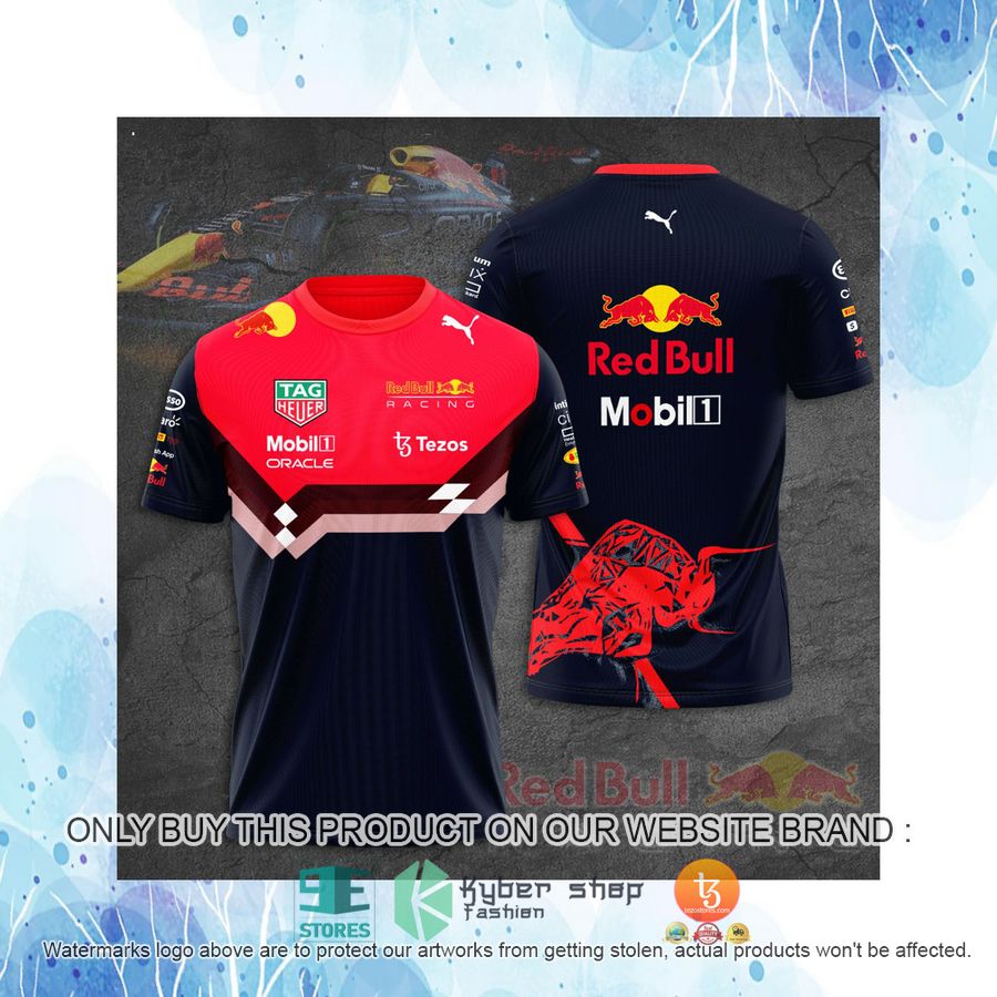 HOT Mobil 1 Oracal Red Bull Racing Tezos Navy Red 3D T-Shirt 4 mobil 1 oracal red bull racing tezos navy red 3d t shirt 4 76077