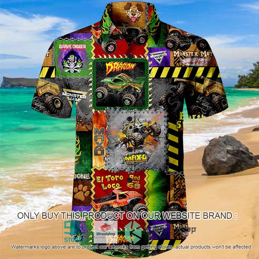 NEW Monster Jam Monster Truck Hawaii Shirt 17 monster jam monster truck hawaiian shirt 1 17149