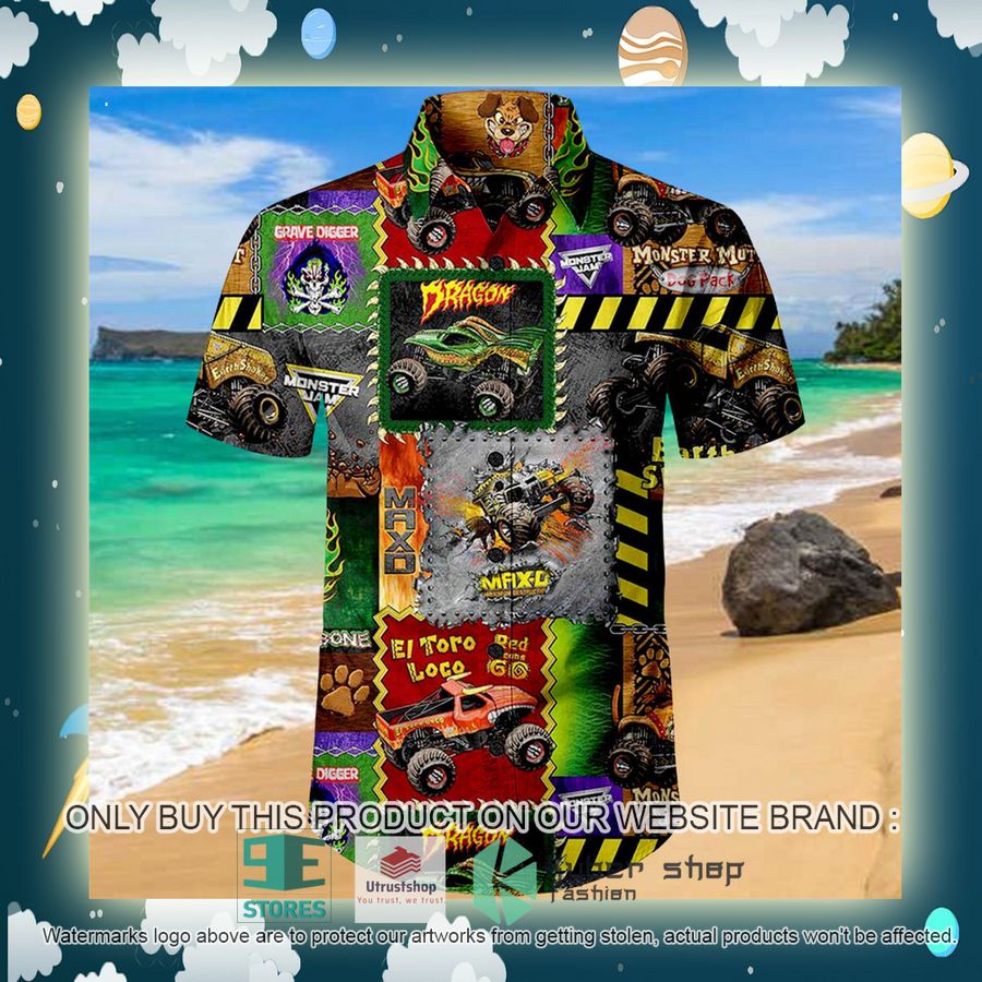 NEW Monster Jam Monster Truck Hawaii Shirt 2 monster jam monster truck hawaiian shirt 2 5567