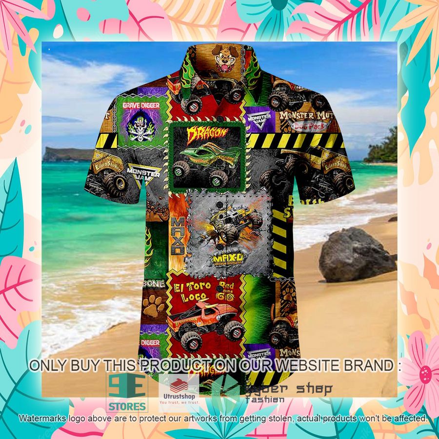 NEW Monster Jam Monster Truck Hawaii Shirt 4 monster jam monster truck hawaiian shirt 4 13867
