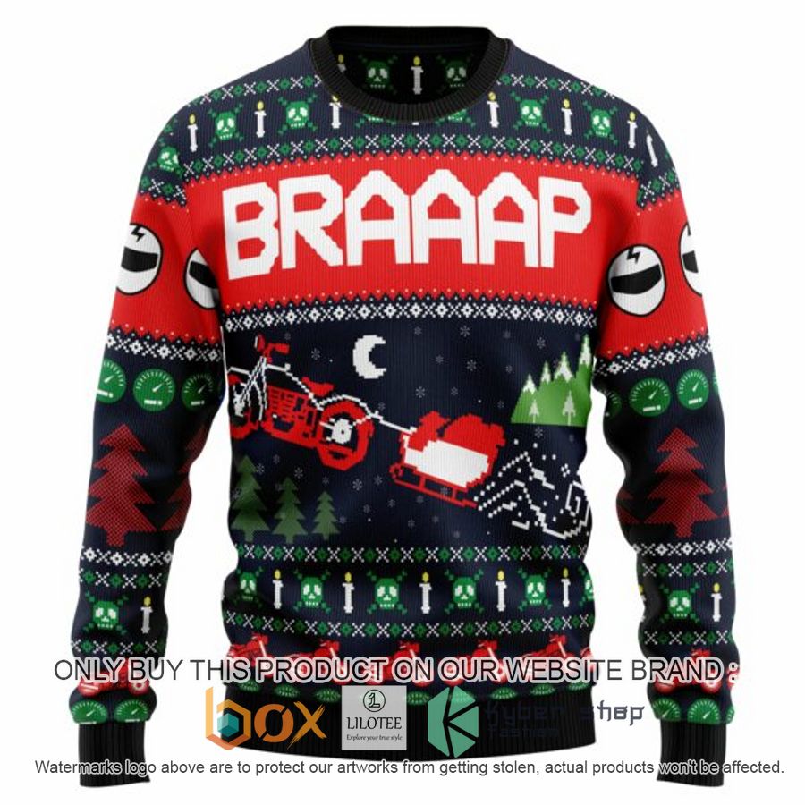 motorbike braaap ugly christmas sweatshirt 1 30853