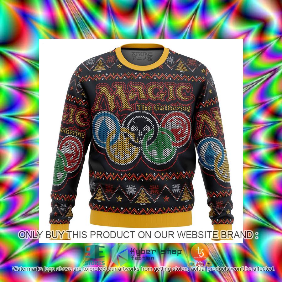 HOT Mtg Magic The Gathering Ugly Christmas Sweater 3 mtg magic the gathering knitted wool sweater 3 50315