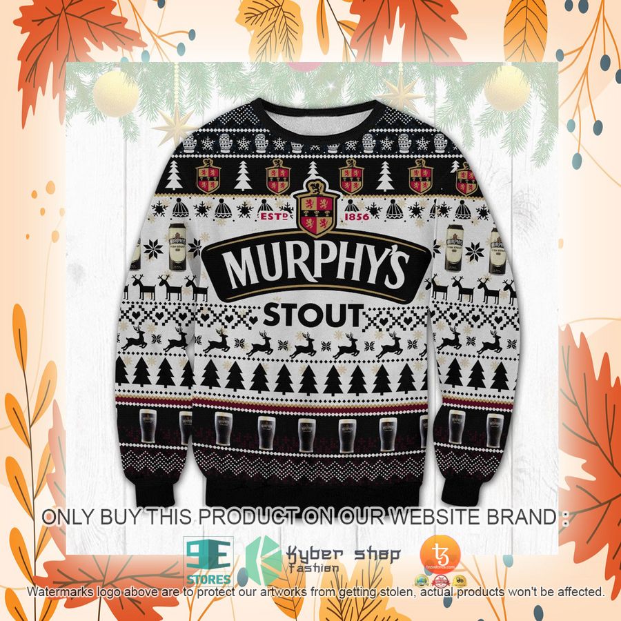 NEW Murphy's Stout white black Christmas Ugly Sweater 2 murphys stout white black ugly christmas sweater 2 30955