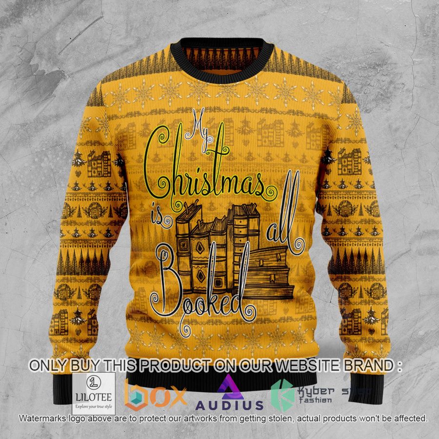 my christmas is all booked ugly christmas sweater 1 54011