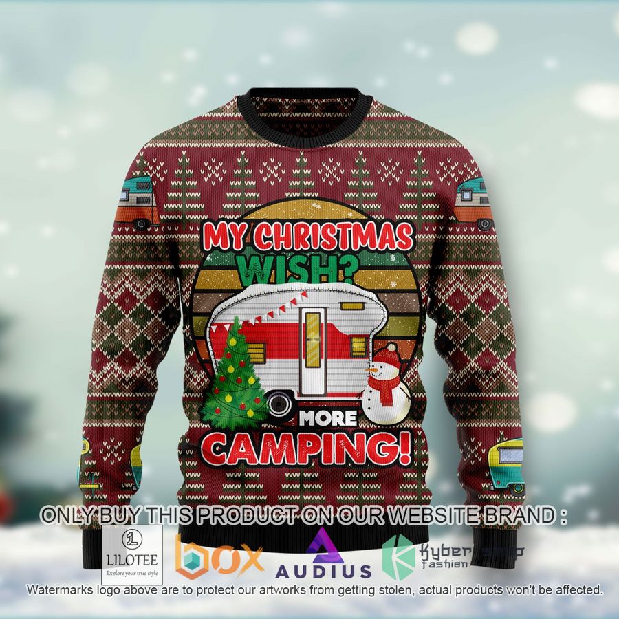 my christmas wish more camping ugly christmas sweater 1 26734